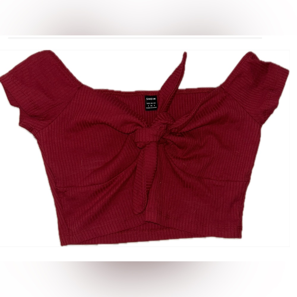 Ribbed Knit Burgundy Shorts